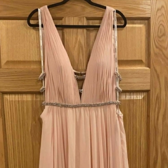 Jovani Sleeveless V Neck Gown W/ Lattice Details - Picture 5 of 15